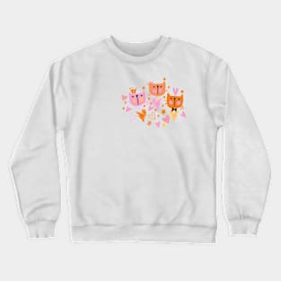 Cute Character Doodle Cats Crewneck Sweatshirt